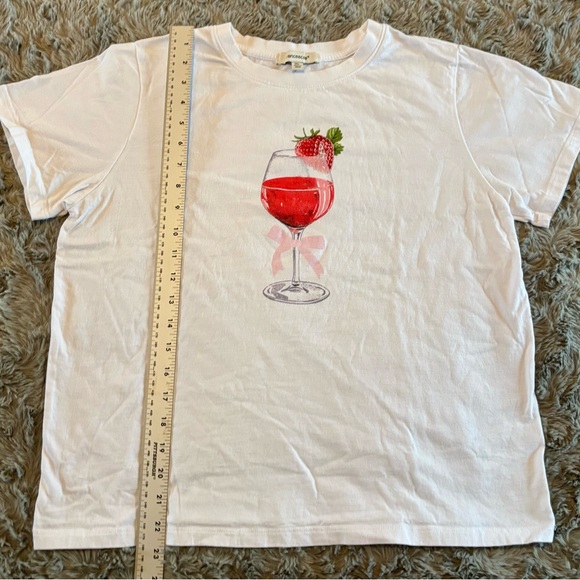 Francesca's Collections White Tee with Strawberry Wine Graphic - Picture 8 of 10
